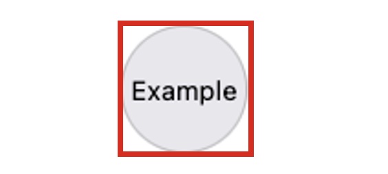 A cicular button with a red square drown around it.